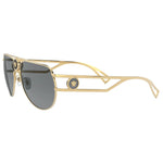 Load image into Gallery viewer, Versace VE 2225 100287 Gold Metal Aviator Sunglasses Grey Lens
