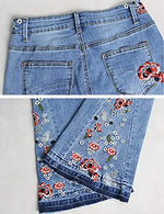 Load image into Gallery viewer, Bell Bottom Jeans for Women Flared Floral Embroidered Jean Wide Leg Denim Pants Size 8 Blue
