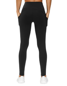 THE GYM PEOPLE Thick High Waist Yoga Pants with Pockets, Tummy Control Workout Running Yoga Leggings for Women (Small, Black)