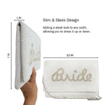 Load image into Gallery viewer, Pretty Robes BRIDE Clutch Purse for Wedding Day and Bachelorette Party, Bridal Purse, Gifts for Bride To Be (Silver)
