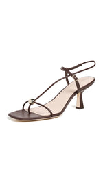 Load image into Gallery viewer, Loeffler Randall Women's Triana Strappy Mid-Heel Sandals with Ball, Espresso, 6.5 Medium US
