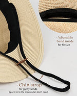 Load image into Gallery viewer, FURTALK Womens Mens Wide Brim Straw Panama Hat Fedora Summer Beach Sun Hat UPF Straw Hat for Women
