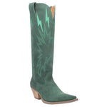 Load image into Gallery viewer, Dingo Womens Thunder Road Embroidered Snip Toe Casual Boots Knee High Mid Heel 2-3" - Green - Size 9 M

