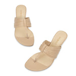 Load image into Gallery viewer, wetkiss Nude Kitten Heels for Women Heeled Thong Sandals – 2 Inch Heel Flip Flops with Round Open Toe, Dressy Comfort Sandals for Daily Fashion Party
