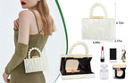 Load image into Gallery viewer, Women Acrylic Purses Evening Clutch Bag Marbling Handbags Cross Body Bag with Pearl Chain for Wedding Cocktail Party Prom
