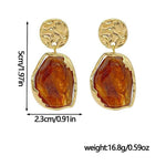 Load image into Gallery viewer, Gold Brown Statement Dangly Earrings for Women Vintage Unique Irregular Crystal Long Dangle Earrings Trendy Formal Earrings Valentine's Day Jewelry(K)
