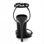 Load image into Gallery viewer, LIRALISSA Women's Strappy Sandals 4.5 Inch Lace Up Heels Sexy Stiletto High Heeled Open Toe with Ankle Wrap Summer Party Prom Wedding Bride Shoes LRSA-L-1 Black 8
