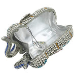 Load image into Gallery viewer, Boutique De FGG Elephant Crystal Clutch Bags Women Animal Rhinestone Evening Handbags Bridal Party Crystal Clutch Purse,Mini,Multi-White
