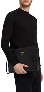 Load image into Gallery viewer, Giuseppe Zanotti, Fabian Leather Clutch, One Size, Black
