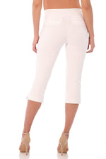 Load image into Gallery viewer, Rekucci Women’s Pull-On Straight Leg Capri Pants – Tummy Control &amp; Hidden Pocket – Stretch Comfort Fit (4, White)
