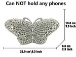 Load image into Gallery viewer, Boutique De FGG Butterfly Crystal Clutch Bags Women Evening Bag Party Rhinestone Handbags Bridal Crystal Clutch Purses,Mini,Red
