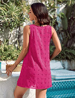 Load image into Gallery viewer, Blooming Jelly Womens Casual Sun Summer Dresses Sleeveless Bathing Suit Cover Up Mini Beach Dress (Medium, Hot Pink)
