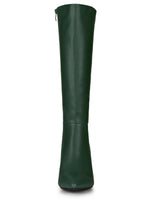 Load image into Gallery viewer, Allegra K Women&#39;s Pointed Toe Stiletto Heels Dark Green Knee High Boots 9 M US
