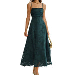 Load image into Gallery viewer, RIHOAS Women's Maxi Dresses Wedding Guest Dress Elegant A-Line Long Square Neck Backless Sling for Beach Wedding Party Vacation Green XL
