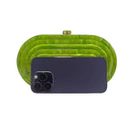 Load image into Gallery viewer, GSYPS Acrylic Clutch Purse Marbled Evening Handags Elegant Shoulder Bag for Wedding Cocktail Party Prom C-Green
