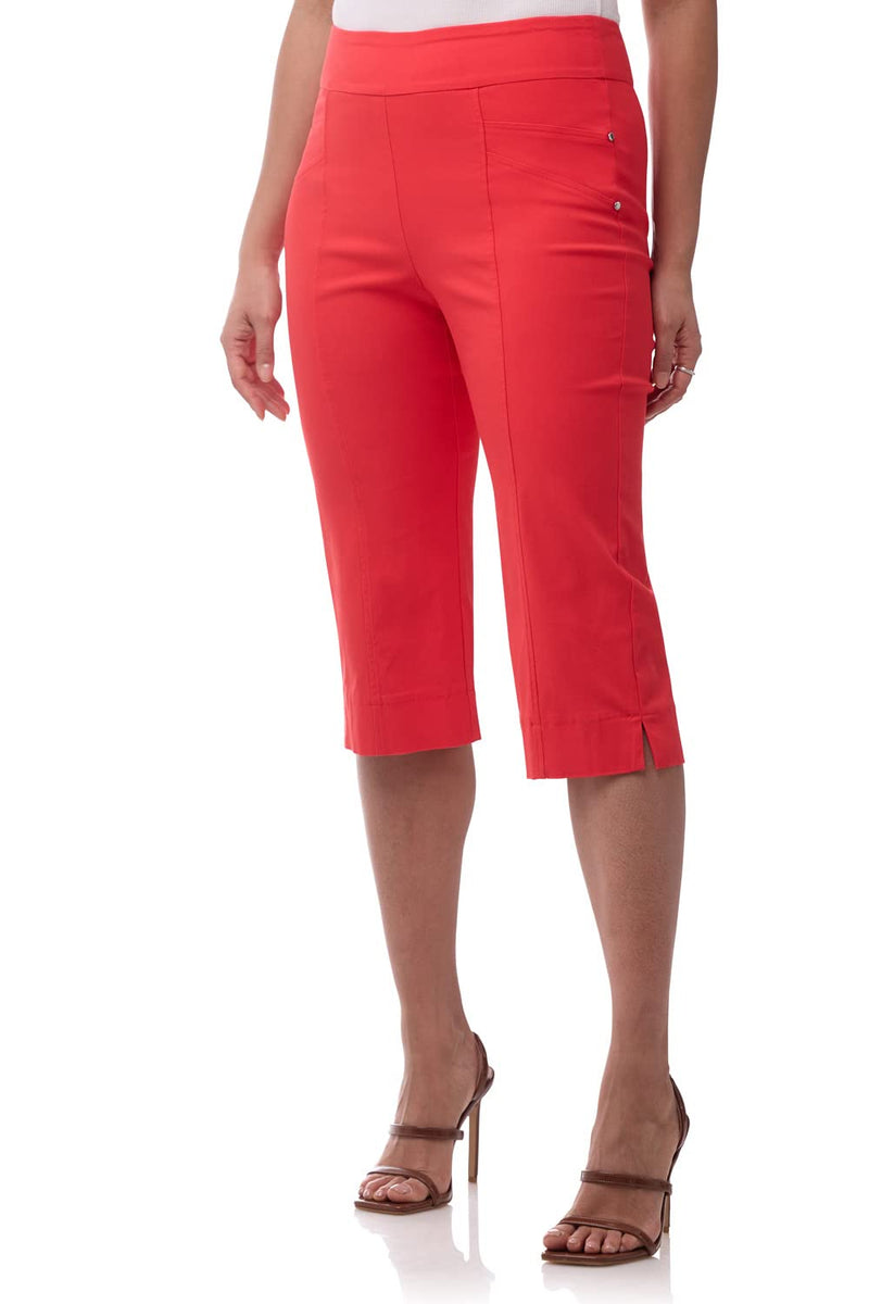 Rekucci Womens Ease into Comfort Capri with Seams (18, Flame)
