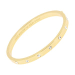 Load image into Gallery viewer, kate spade new york Set in Stone Metal Stone Hinged Bangle, Clear/Gold, One Size
