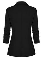 Load image into Gallery viewer, Genhoo Women's Long Stretchy Sleeve Open Front Lightweight Work Office Blazer Jacket Black L
