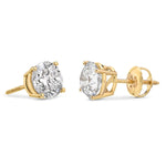 Load image into Gallery viewer, 0.20-2.00 cttw Certified NATURAL Diamond Stud Earrings for Women 14 Karat Gold Earrings 4 Prong Setting with Screw Back Studs Fine Jewelry (white-gold, 0.20 cttw)

