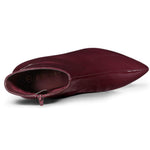 Load image into Gallery viewer, Allegra K Women's Chunky Heel Pointed Toe Zip Burgundy Ankle Boots - 9 M US
