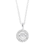 Load image into Gallery viewer, Sterling Silver Dancing Diamond Accent Circle Pendant Necklace
