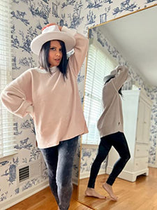 ETCYY Womens Oversized Sweaters Fall 2025 Fashion Clothes Trendy Batwing Sleeve Colorblock Striped Knit Pullover Tops,Apricot,Medium