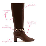 Load image into Gallery viewer, Larroudé Milan Block Boot In Cognac Leather 8.0 / Cognac
