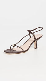 Load image into Gallery viewer, Loeffler Randall Women's Triana Strappy Mid-Heel Sandals with Ball, Espresso, 6.5 Medium US
