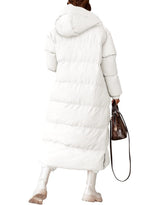 Load image into Gallery viewer, Grlasen Women Long Quilted Coat Winter Hooded Long Sleeve Button Down Puffer Padded Jacket
