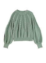 Load image into Gallery viewer, Dokotoo Fall Sweaters for Women 2025 Batwing Long Sleeve Crewneck Business Casual Outfits Cable Chunky Winter Clothes Loose Halloween Sweater Elegant Green Pullover Top Medium
