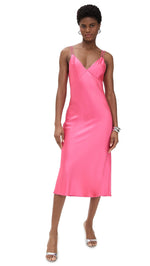Load image into Gallery viewer, alice + olivia Women&#39;s Kiro V Neck Slip Dress, Wild Pink, 0
