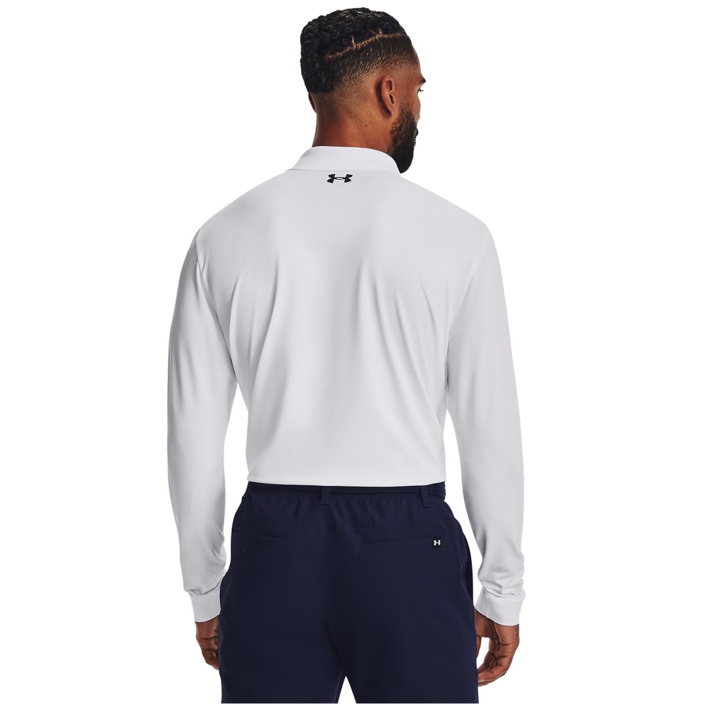 Under Armour Mens Performance Polo 3.0 Long Sleeve, (100) White / / Pitch Gray, X-Large