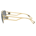 Load image into Gallery viewer, Versace VE 2225 100287 Gold Metal Aviator Sunglasses Grey Lens
