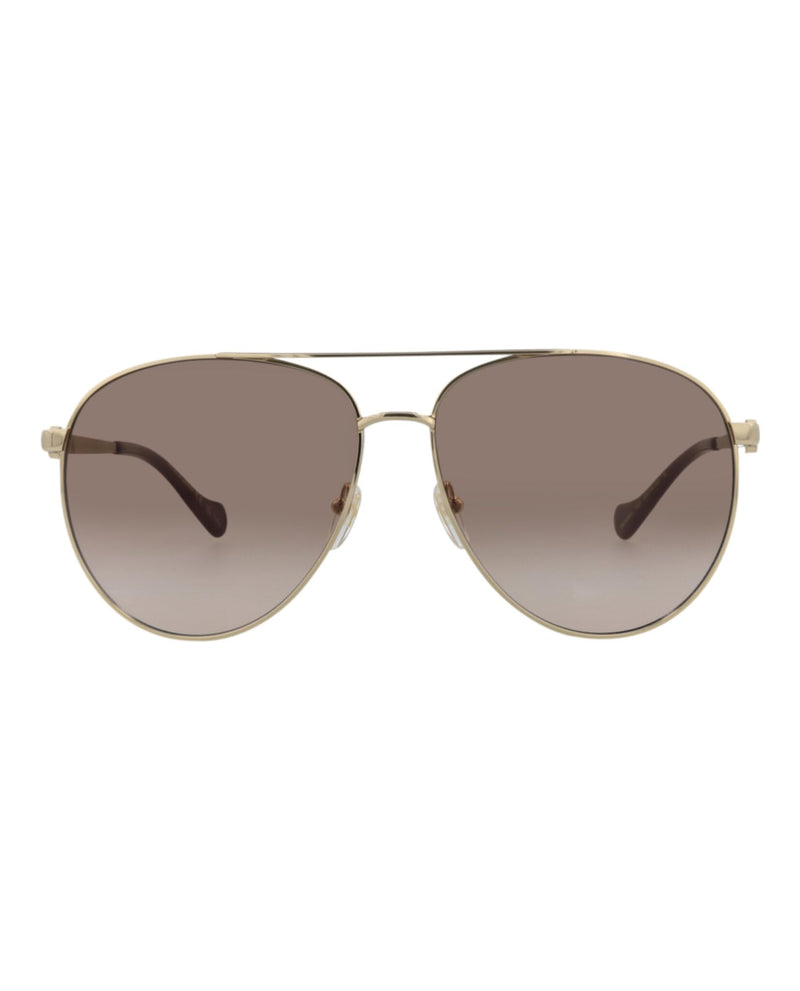 Gucci Aviator-Frame Metal Sunglasses