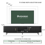 Load image into Gallery viewer, POVISON Mid Century Modern TV Stand for 75+ inch TV, Sliding Door Entertainment Center with Storage, Wood TV Console, Media Console for Living Room Bedroom, Fully-Assembled (Black, 94.49&quot;)
