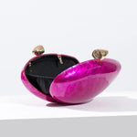 Load image into Gallery viewer, WuDiaoer Cute Shell Shape Acrylic Clutch Trendy Egg Purses and Handbags Bridal Wedding Purse for Women Evening Party, Rose Red
