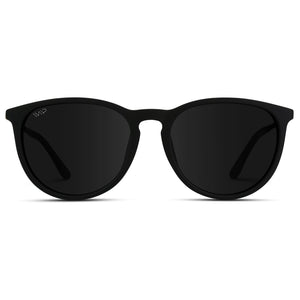 WearMe Pro Women's Round Sunglasses with Polarized UV Protection, Trendy Retro Designer Style (Gold Frame/Black Lens)