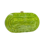 Load image into Gallery viewer, GSYPS Acrylic Clutch Purse Marbled Evening Handags Elegant Shoulder Bag for Wedding Cocktail Party Prom C-Green
