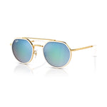 Load image into Gallery viewer, Ray-Ban RB3765 001/4O 53MM Gold/Crystal Lens Blue Gradient Mirror Rounded Hexagonal Sunglasses for Men for Women +BUNDLE with ACCESSORY EYEWEAR KIT
