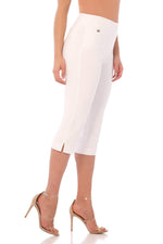 Load image into Gallery viewer, Rekucci Women’s Pull-On Straight Leg Capri Pants – Tummy Control &amp; Hidden Pocket – Stretch Comfort Fit (4, White)
