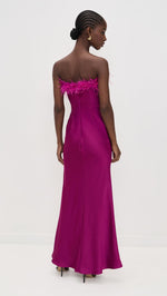Load image into Gallery viewer, Runaway the Label Women's Ariana Strapless Maxi Dress, Plum, Pink, S
