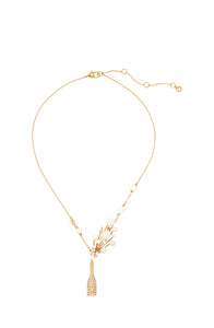 kate spade new york Cheers to That Statement Pendant, Champagne & Gold Color