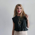 Load image into Gallery viewer, COOSTUFF ANNA Love Heart Pendant Necklace for Women Fashion Jewelry Long Chian Sweater Necklaces (D)
