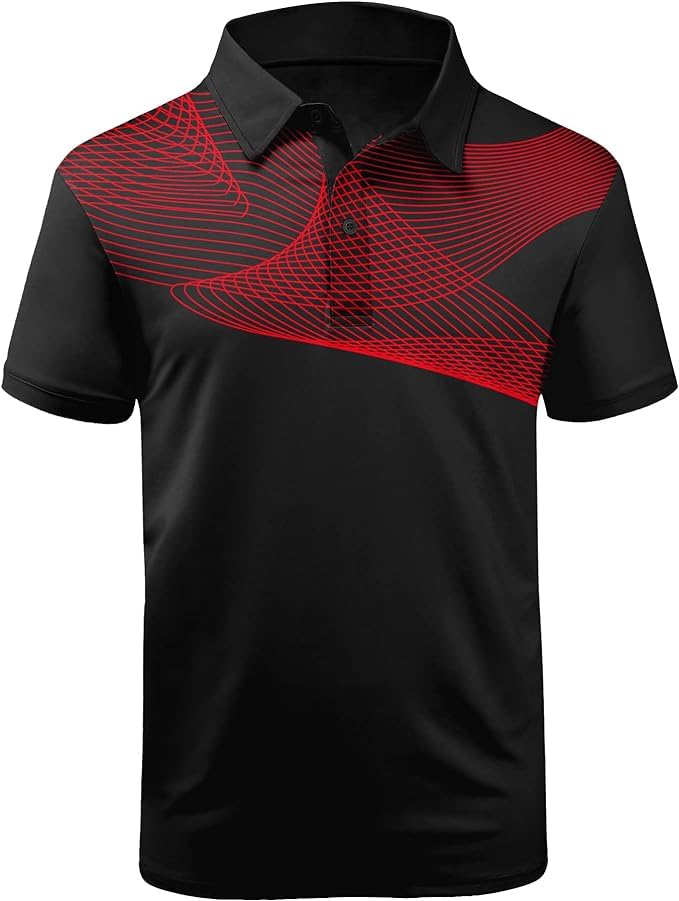 ZITY Golf Polo Shirts for Men Short Sleeve Athletic Tennis T-Shirt Red XL