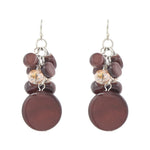 Load image into Gallery viewer, Jules D.Colorful Dangle Earrings Natural Shell Cluster Beads Drop Earrings for Women Dangling (Brown)
