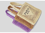 Load image into Gallery viewer, ABHONOR Hollow Crochet Woven Handbag Straw Woven Bag Straw Mesh Tote Bag For Women Woven Beach Shoulder Bag Pool Beach Bags (Beige)
