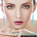 Load image into Gallery viewer, Turquoise Earrings 925 Sterling Silver &amp; Genuine Gemstones (Choose Color) (Turquoise)
