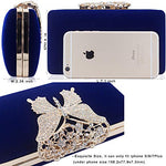 Load image into Gallery viewer, Dexmay Unique Velvet Clutch with Rhinestone Crystal Butterfly Clasp Women Evening Bag for Formal Party Blue
