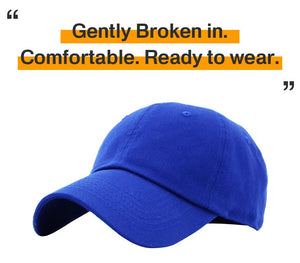 KB-LOW ROY Classic Cotton Dad Hat Adjustable Plain Cap. Polo Style Low Profile (Unstructured) (Classic) Royal Adjustable