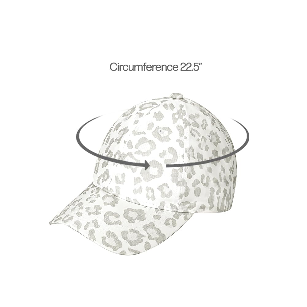 C.C Leopard Pattern Baseball Cap for Women Unisex - Adjustable Stretch Fit Daily Hat Cap (White)